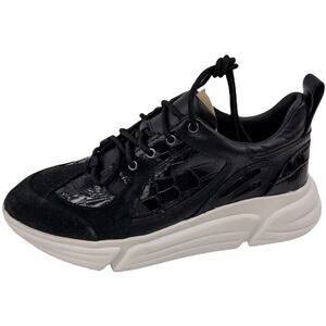 Clarks  Tricomet Lace Up  Training Sneakers 7 Black Croc Embossed